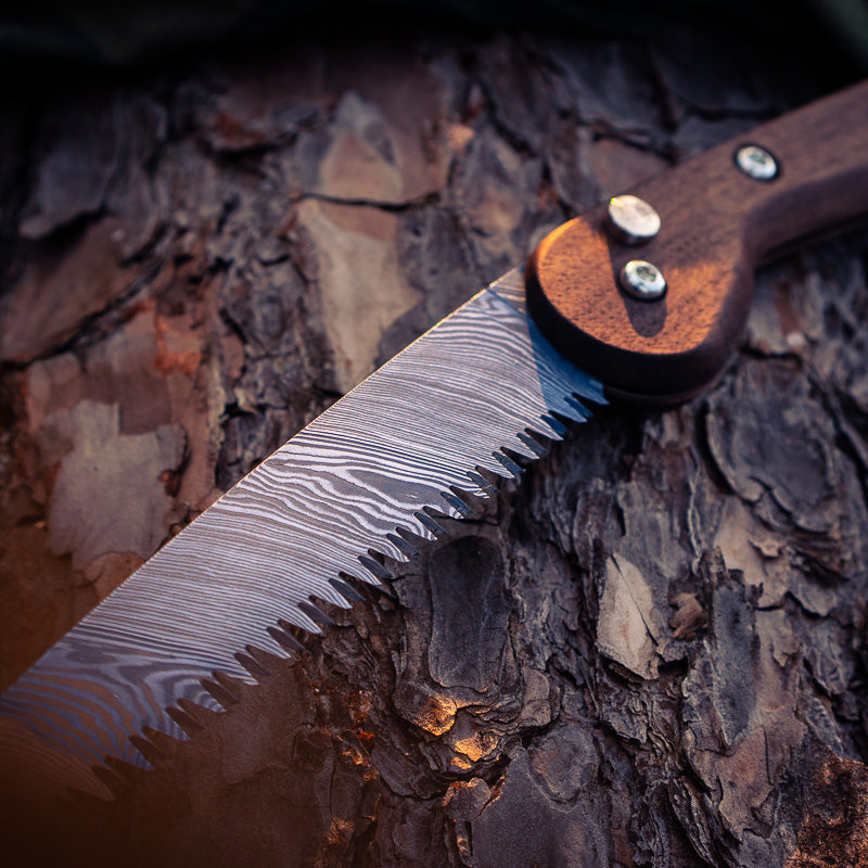 Söderfors Foldable Saw 180 mm - Walnut & Damascus Steel