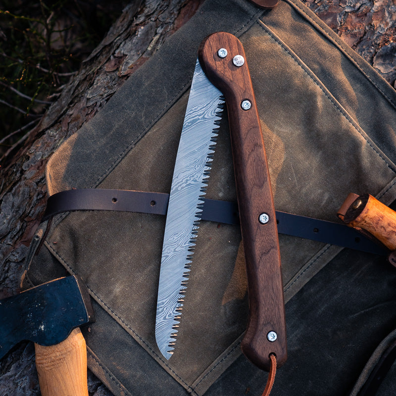 Söderfors Foldable Saw 250 mm - Walnut & Damascus Steel