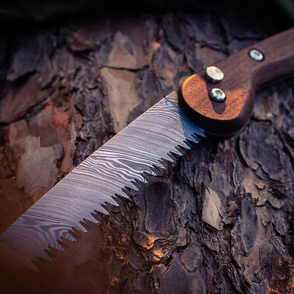 Söderfors Foldable Saw 180 mm - Walnut & Damascus Steel