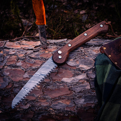 Söderfors Foldable Saw 180 mm - Walnut & Damascus Steel